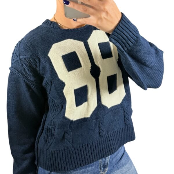 Shara Sweater - Oat & Navy - Imagen 3